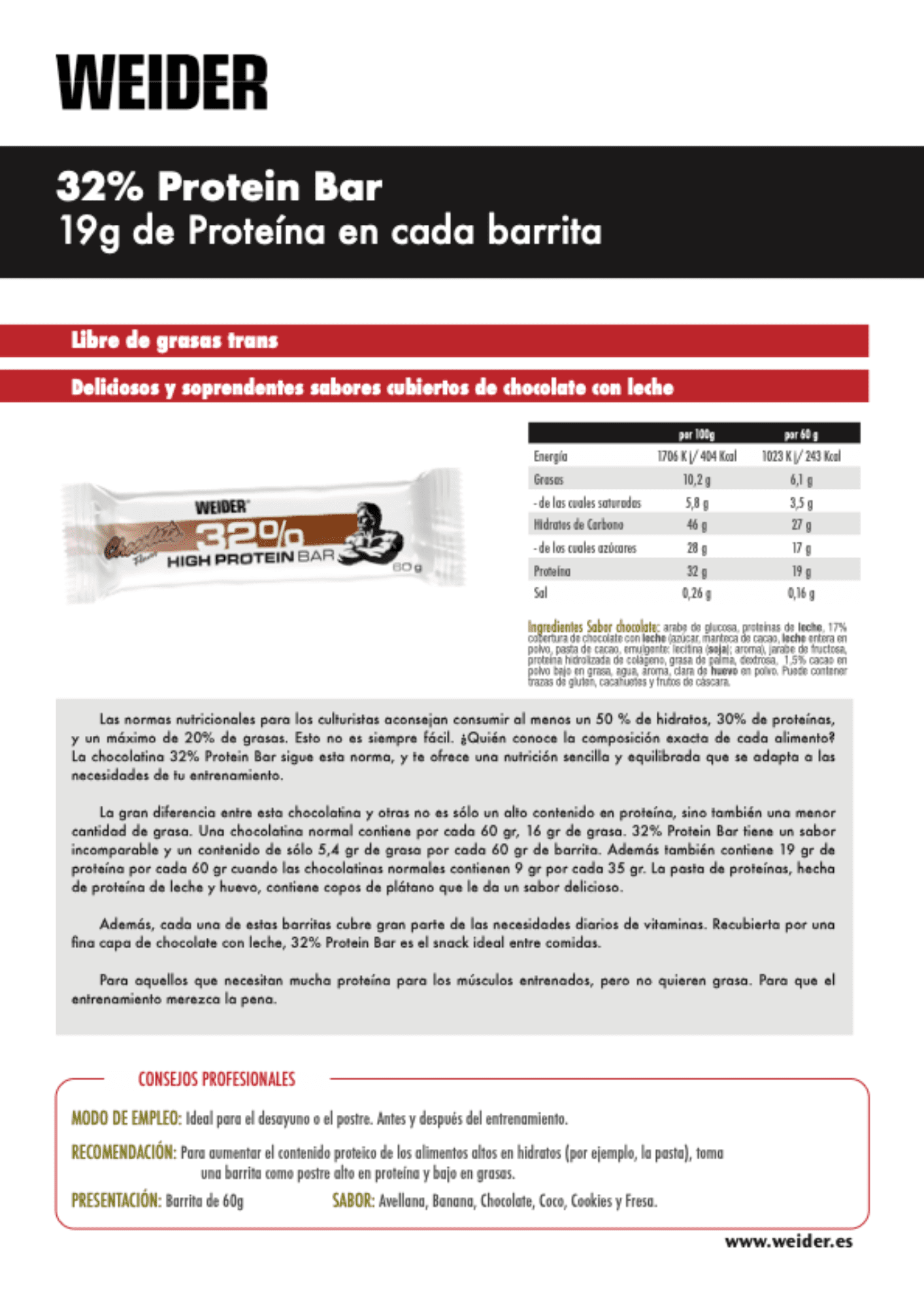 Weider 32% Protein Bar – Banana