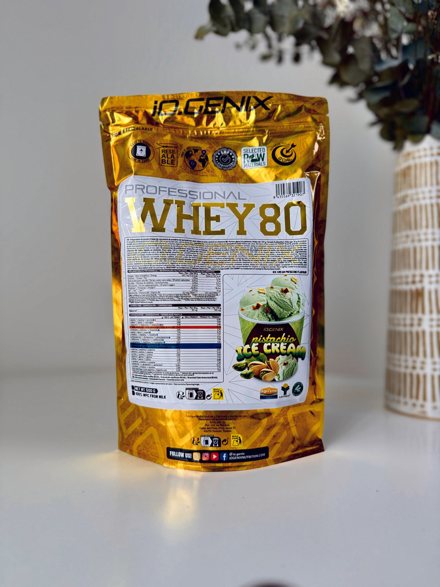Whey 80 Professional 500 g – Pistachio Ice Cream